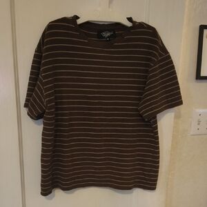 Eighty Eight | Men's Brown and Tan Striped Tee